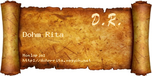 Dohm Rita névjegykártya